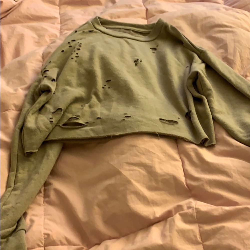 Gray distressed sweatshirt